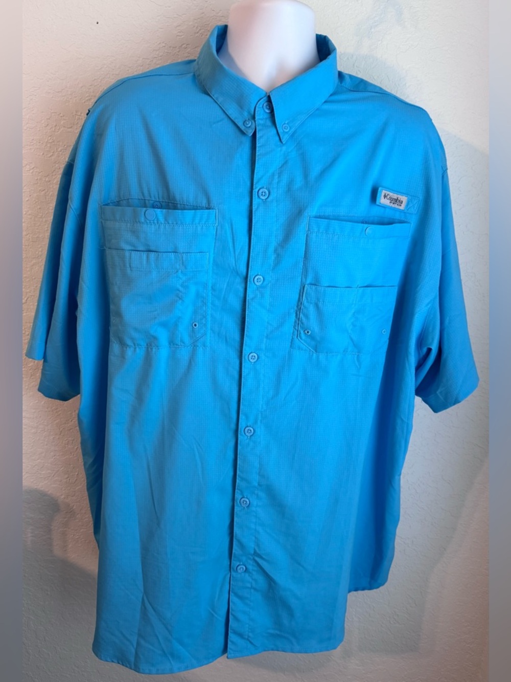 Columbia Men's Short-Sleeve Button-Down Shirt - Bright Turquoise